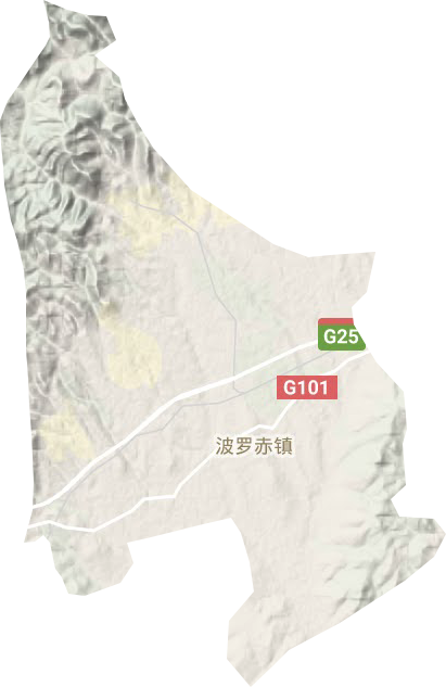 波罗赤镇地形地图
