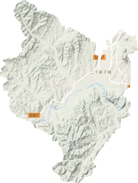二十家子镇地形地图