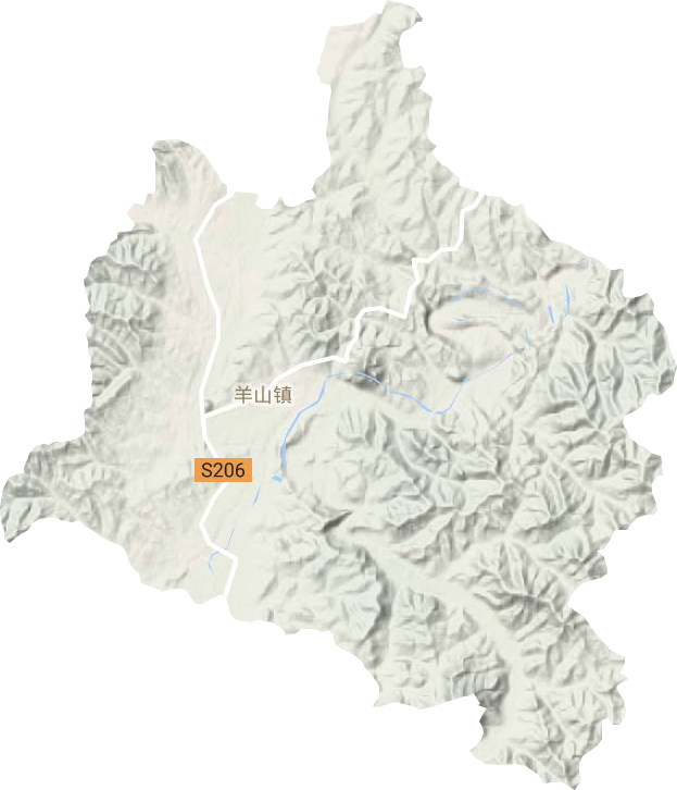 羊山镇地形地图