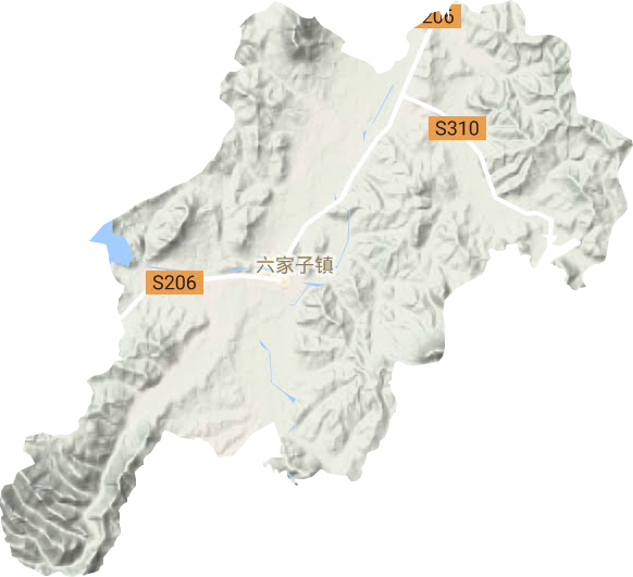 六家子镇地形地图