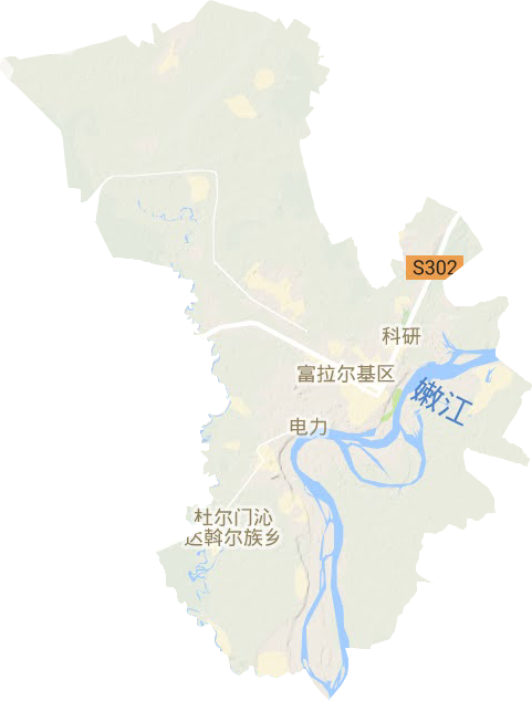 富拉尔基区地形地图