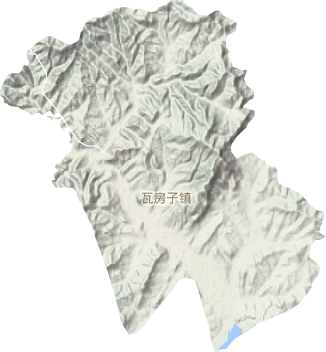 瓦房子镇地形地图