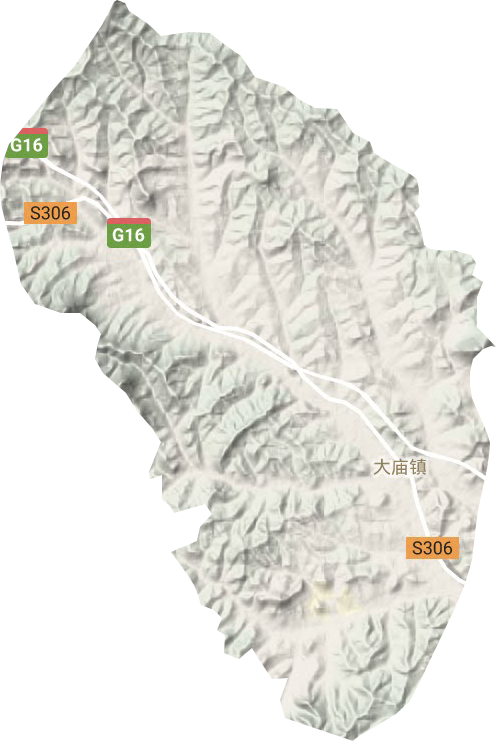 大庙镇地形地图