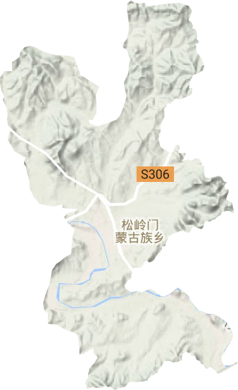 松岭门蒙古族乡地形地图