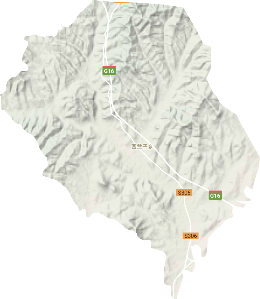 西营子乡地形地图