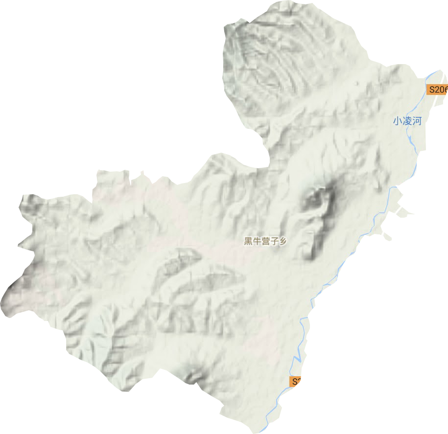 黑牛营子乡地形地图