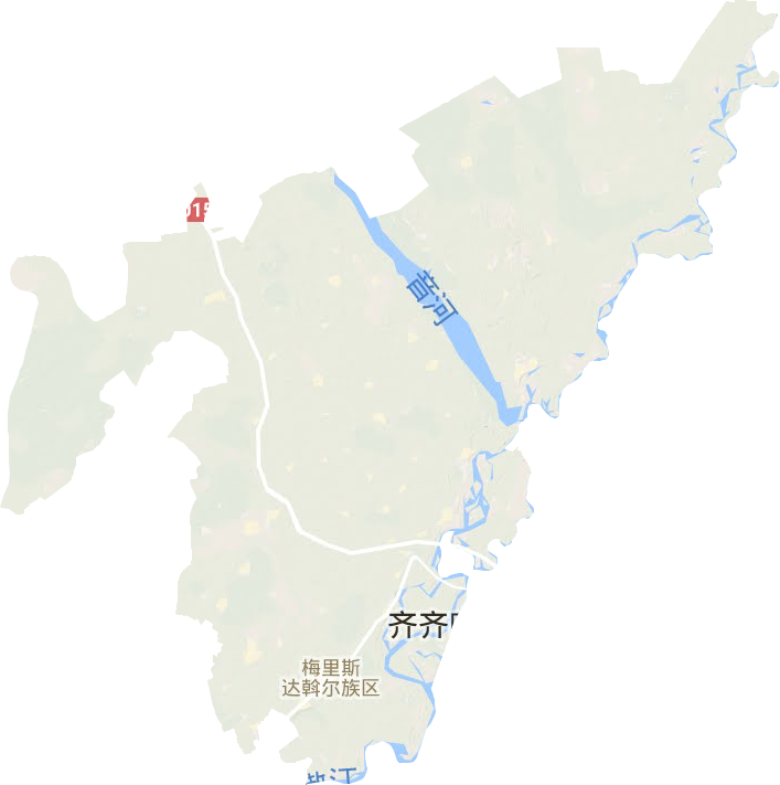 梅里斯达斡尔族区地形地图