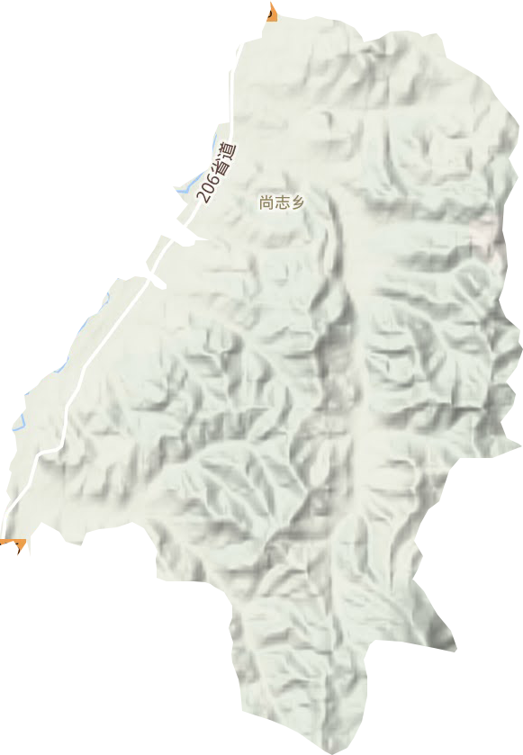 尚志乡地形地图