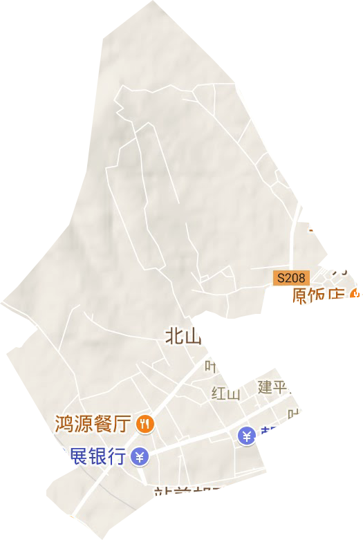 红山街道地形地图