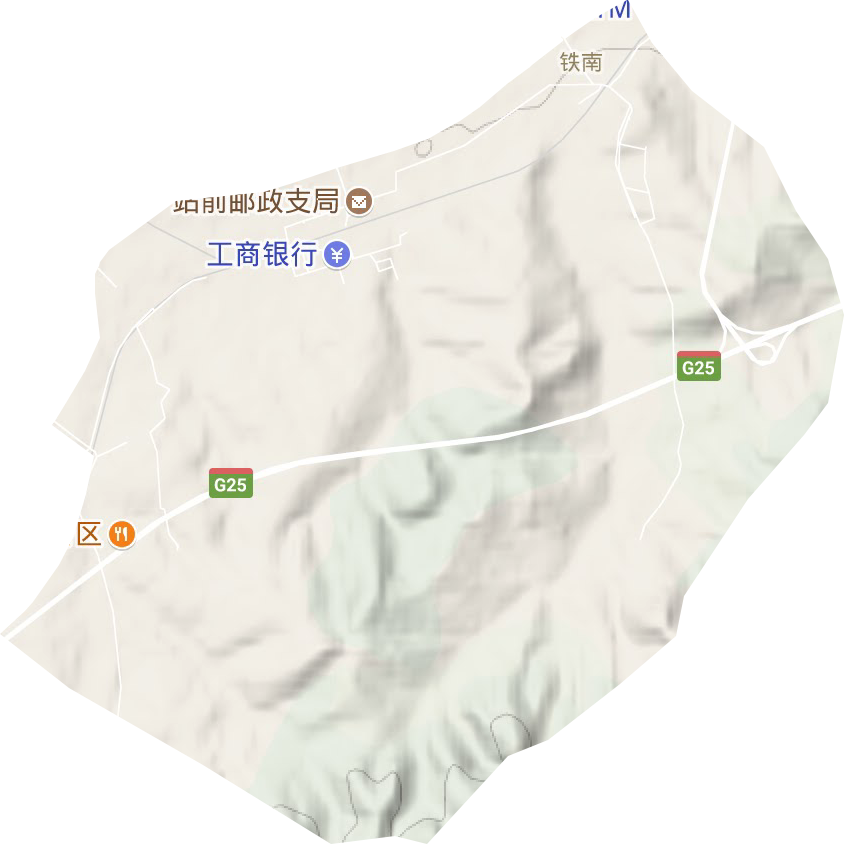 铁南街道地形地图