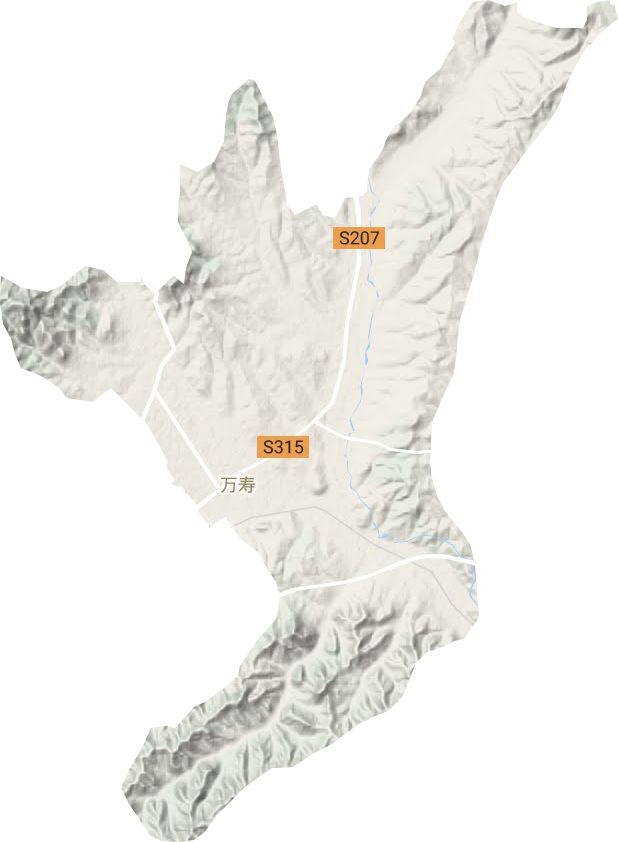 万寿街道地形地图