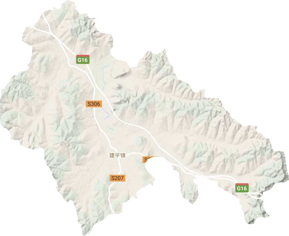 建平镇地形地图