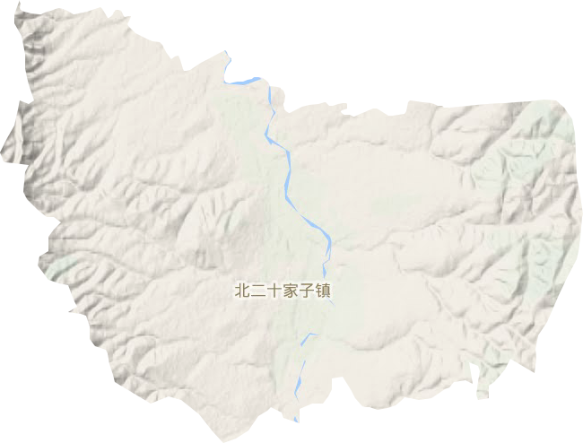 北二十家子镇地形地图