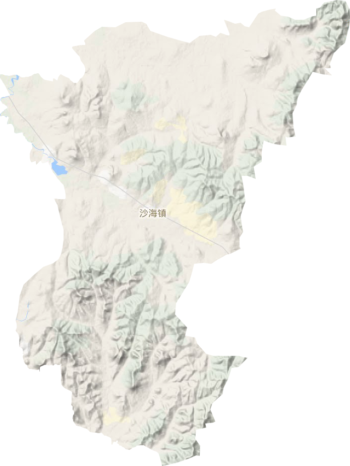 沙海镇地形地图
