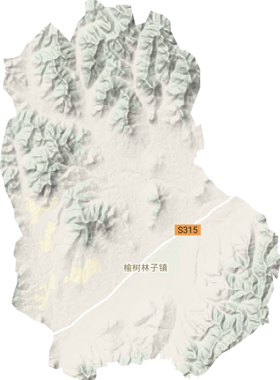 榆树林子镇地形地图