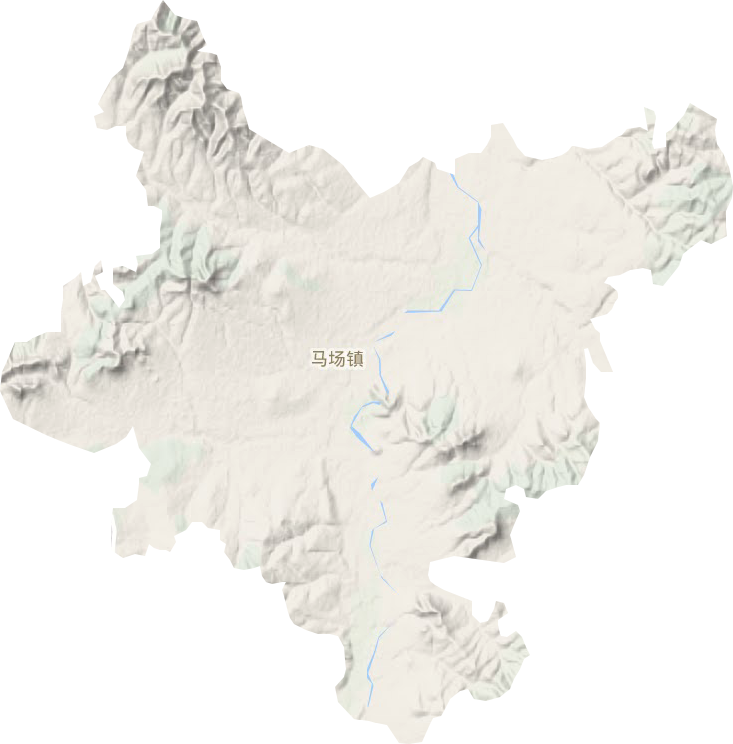 马场镇地形地图