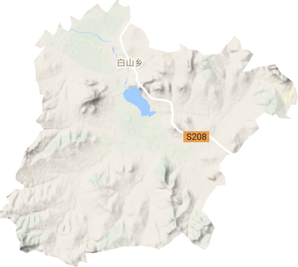 白山乡地形地图