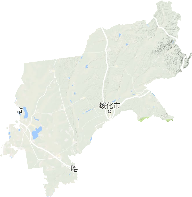 绥化市地形地图
