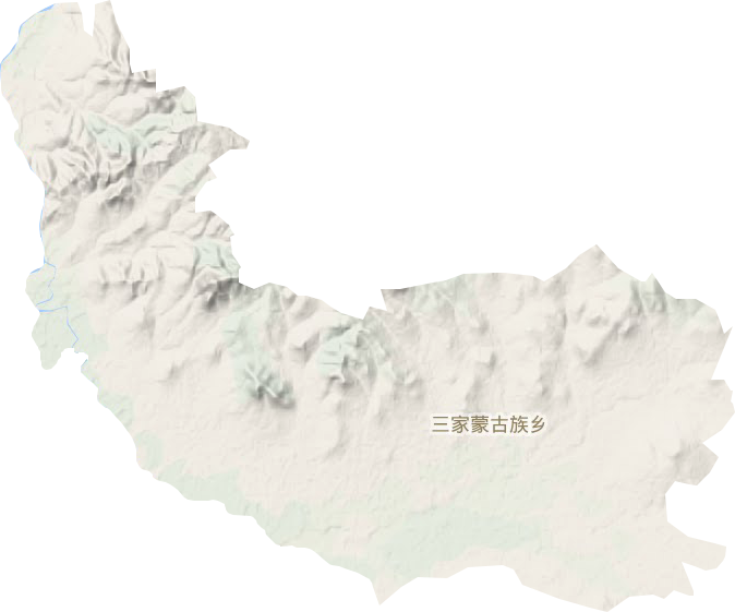 三家蒙古族乡地形地图