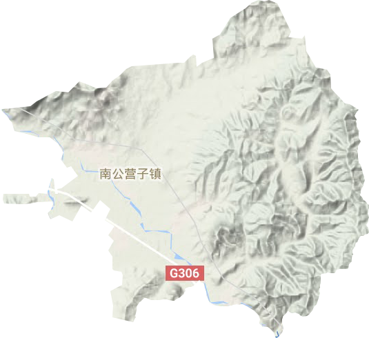 南公营子镇地形地图