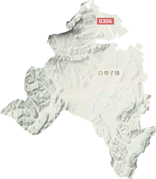 白塔子镇地形地图