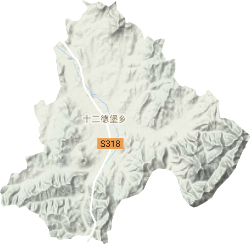 十二德堡镇地形地图