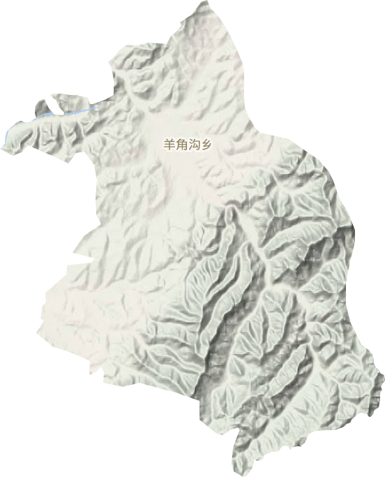 羊角沟镇地形地图