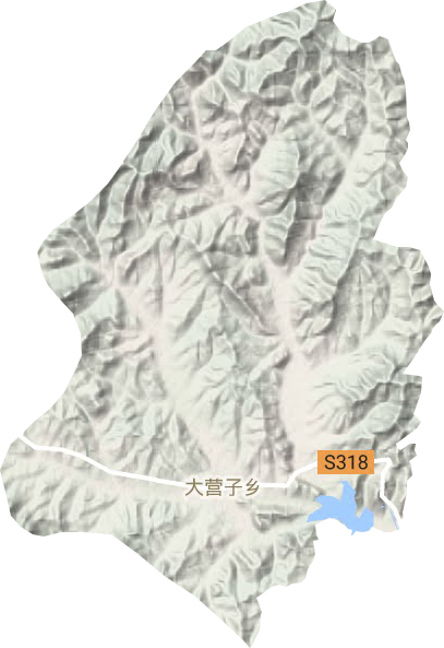 大营子乡地形地图