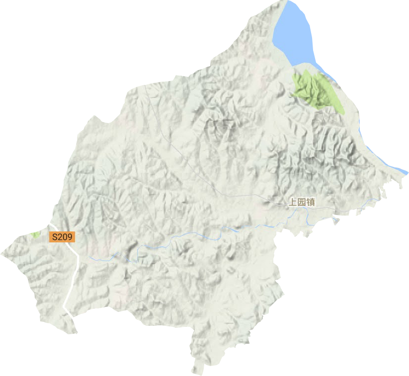 上园镇地形地图