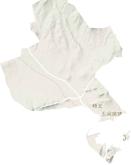 五间房镇地形地图