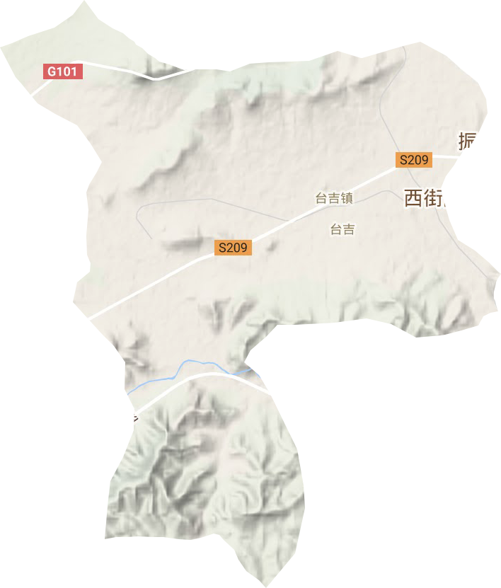 台吉镇地形地图