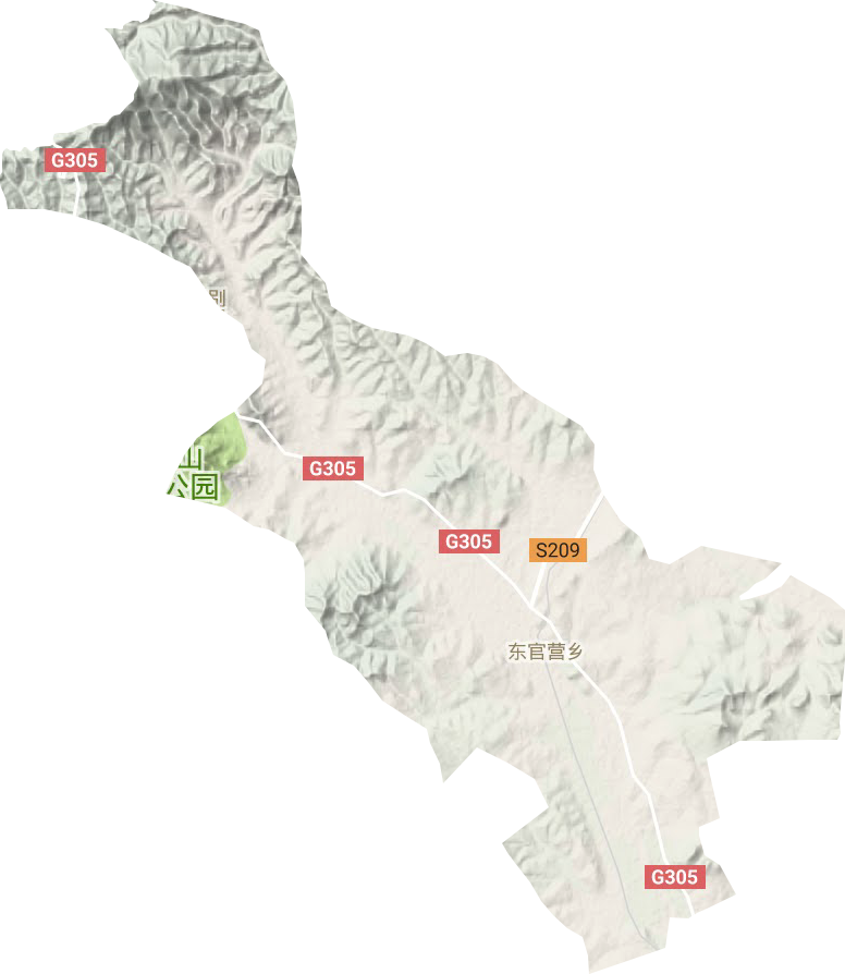 东官营镇地形地图