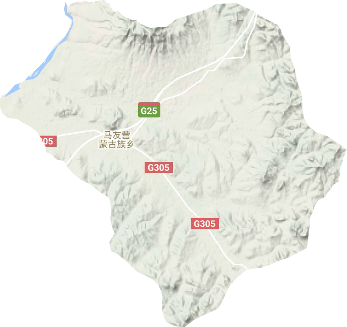 马友营蒙古族乡地形地图