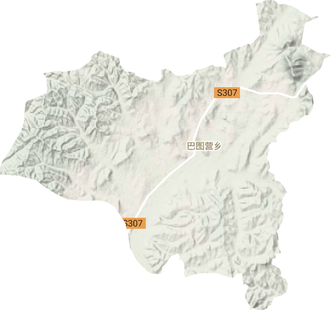 巴图营乡地形地图