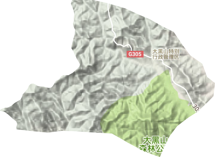 大黑山特别行政管理区地形地图