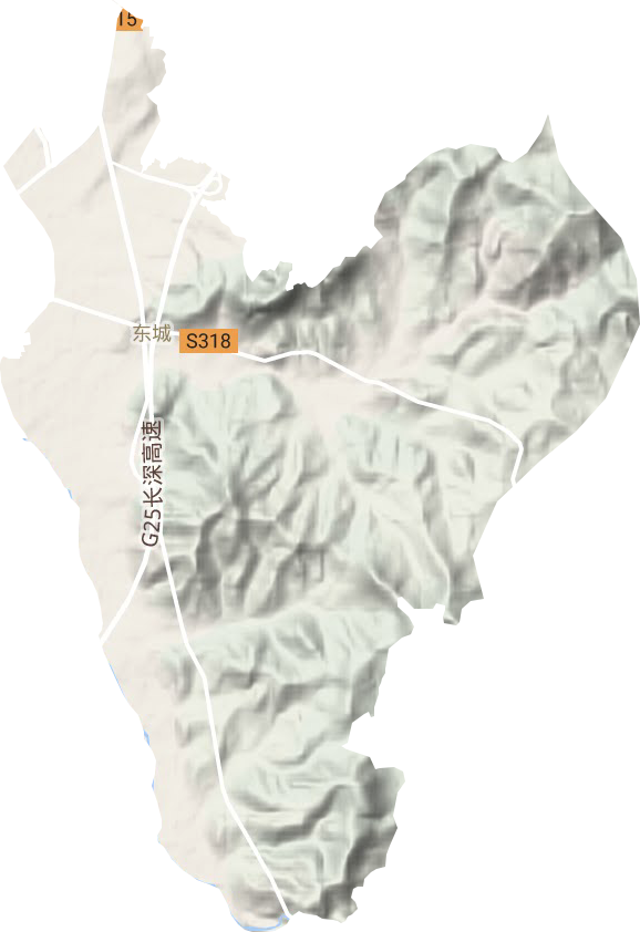 东城街道地形地图