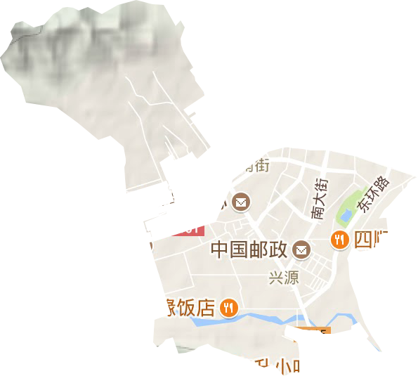 南街街道地形地图