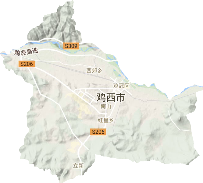 鸡冠区地形地图