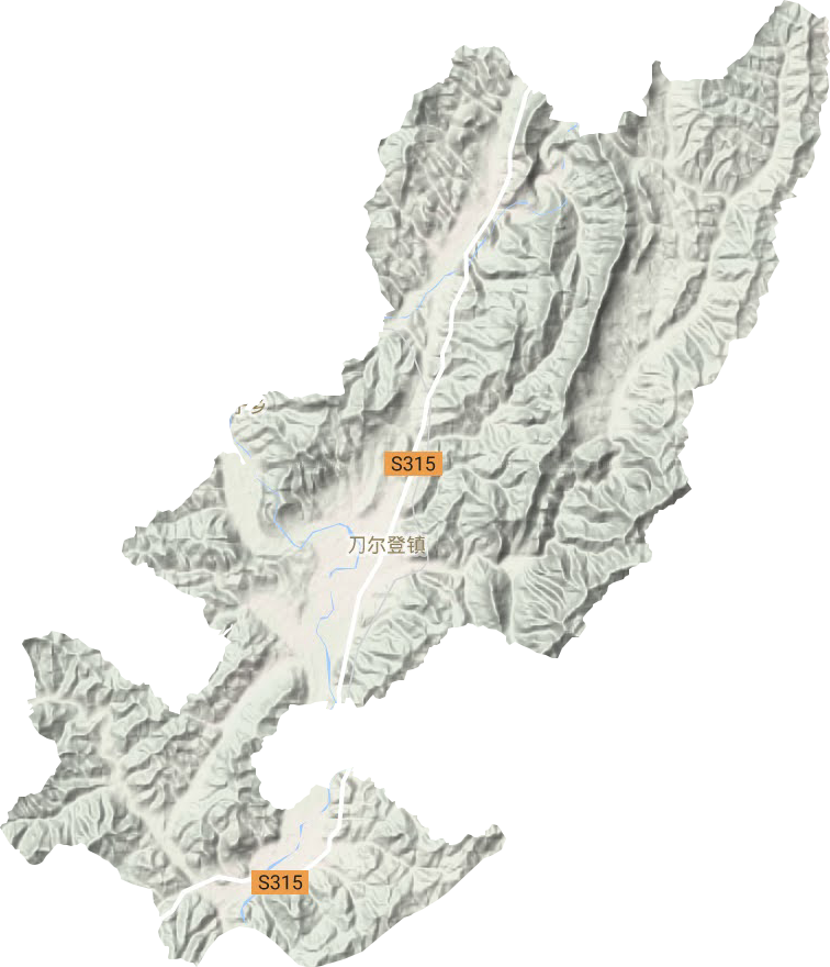 刀尔登镇地形地图
