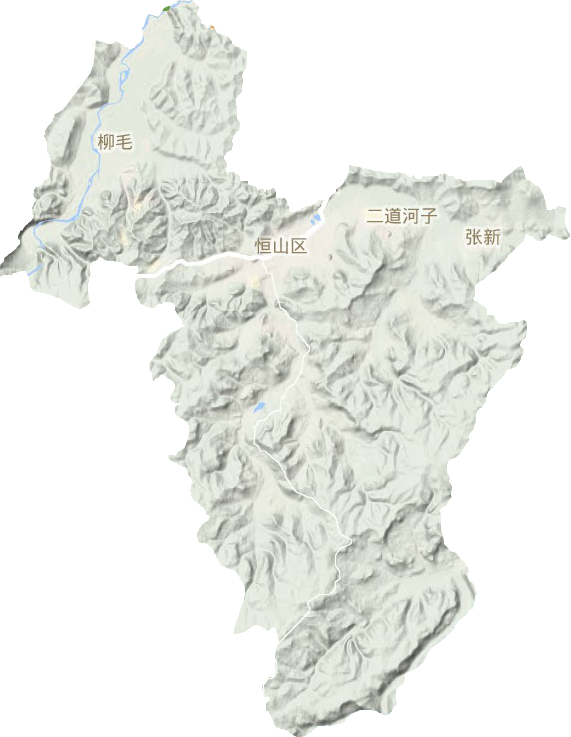 恒山区地形地图