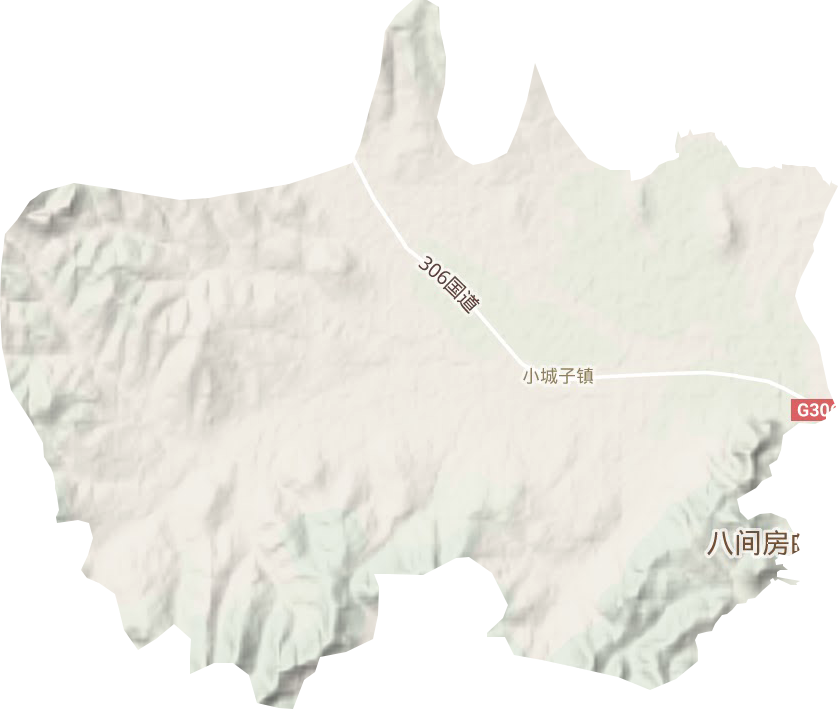 小城子镇地形地图