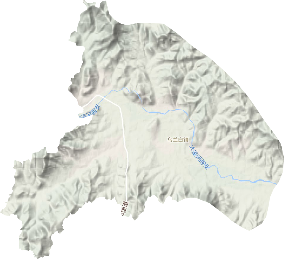 乌兰白镇地形地图