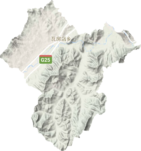 瓦房店镇地形地图