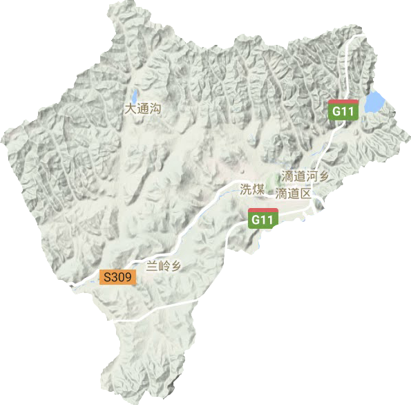 滴道区地形地图