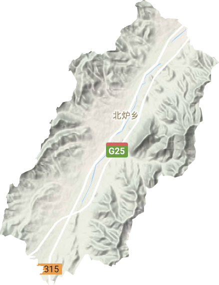 北炉乡地形地图