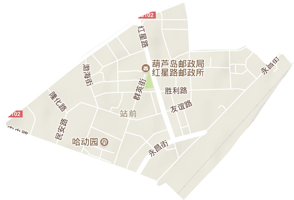 站前街道地形地图