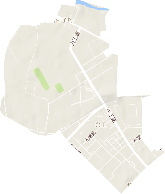 兴工街道地形地图