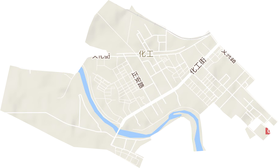 化工街道地形地图