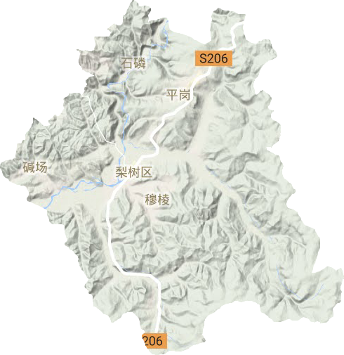 梨树区地形地图