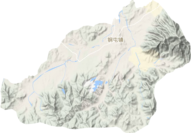 钢屯镇地形地图